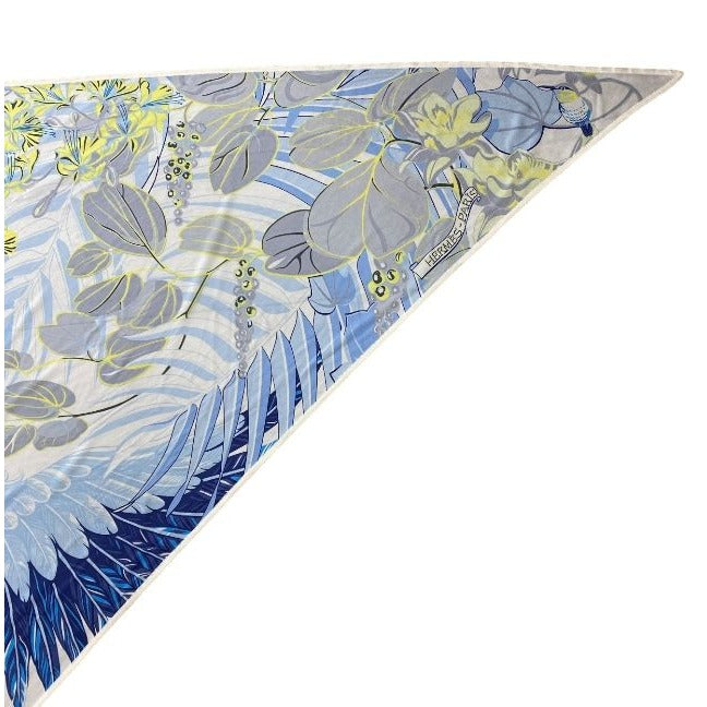 Hermes Scarf Carre Geant Triangle Accessory Total Silk Blue White — view 4