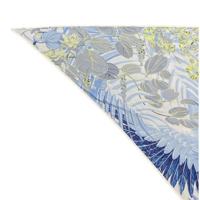 Hermes Scarf Carre Geant Triangle Accessory Total Silk Blue White — view 6
