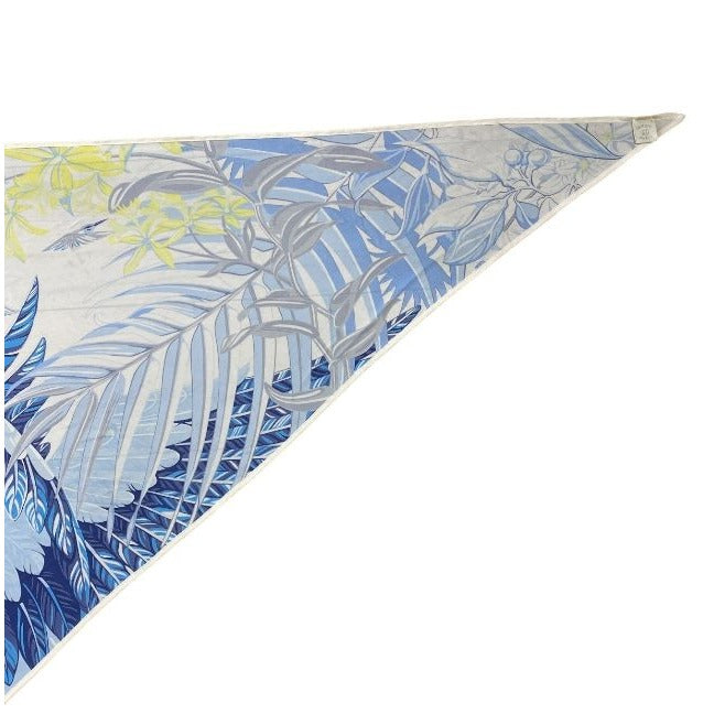 Hermes Scarf Carre Geant Triangle Accessory Total Silk Blue White — view 8
