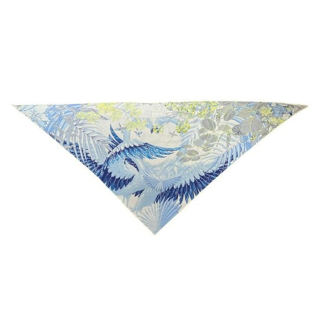 Hermes Scarf Carre Geant Triangle Accessory Total Silk Blue White
