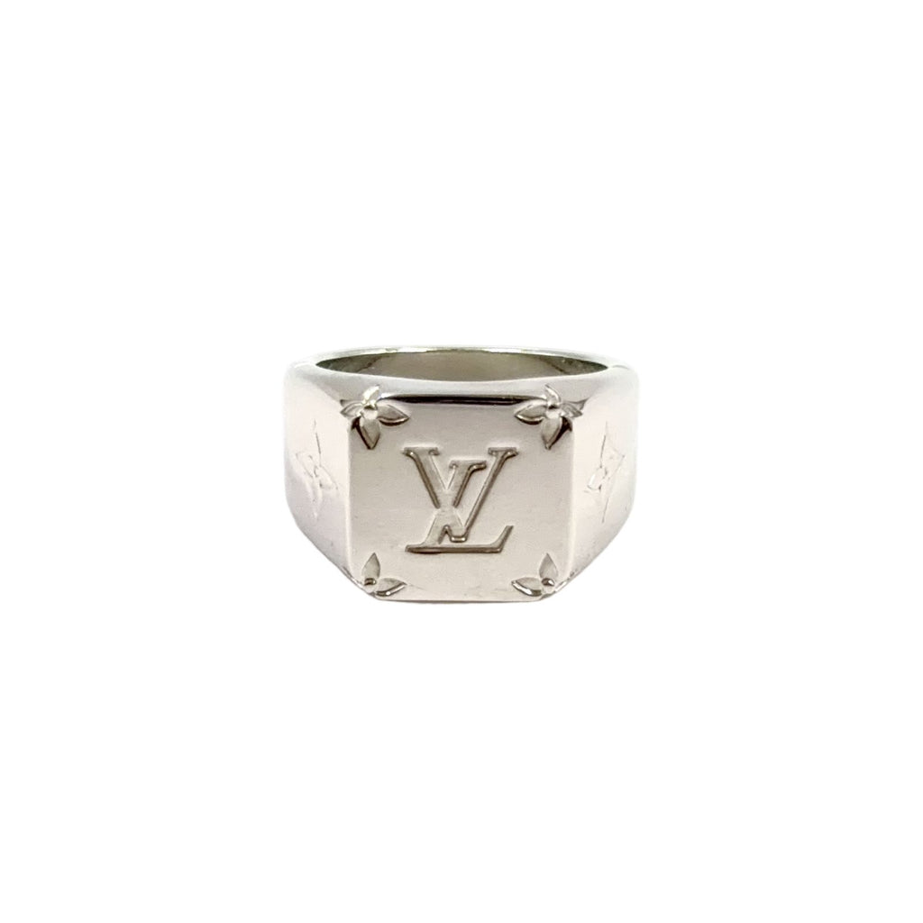 Louis Vuitton Signet Ring Monogram Metal Silver