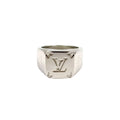 Louis Vuitton Signet Ring Monogram Metal Silver