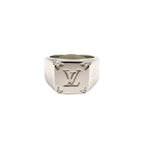 Louis Vuitton Signet Ring Monogram Metal Silver