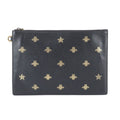 Gucci Bi Star Leather Clutch Pouch Business Black