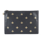 Gucci Bi Star Leather Clutch Pouch Business Black