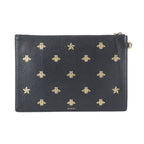 Gucci Bi Star Leather Clutch Pouch Business Black — view 2