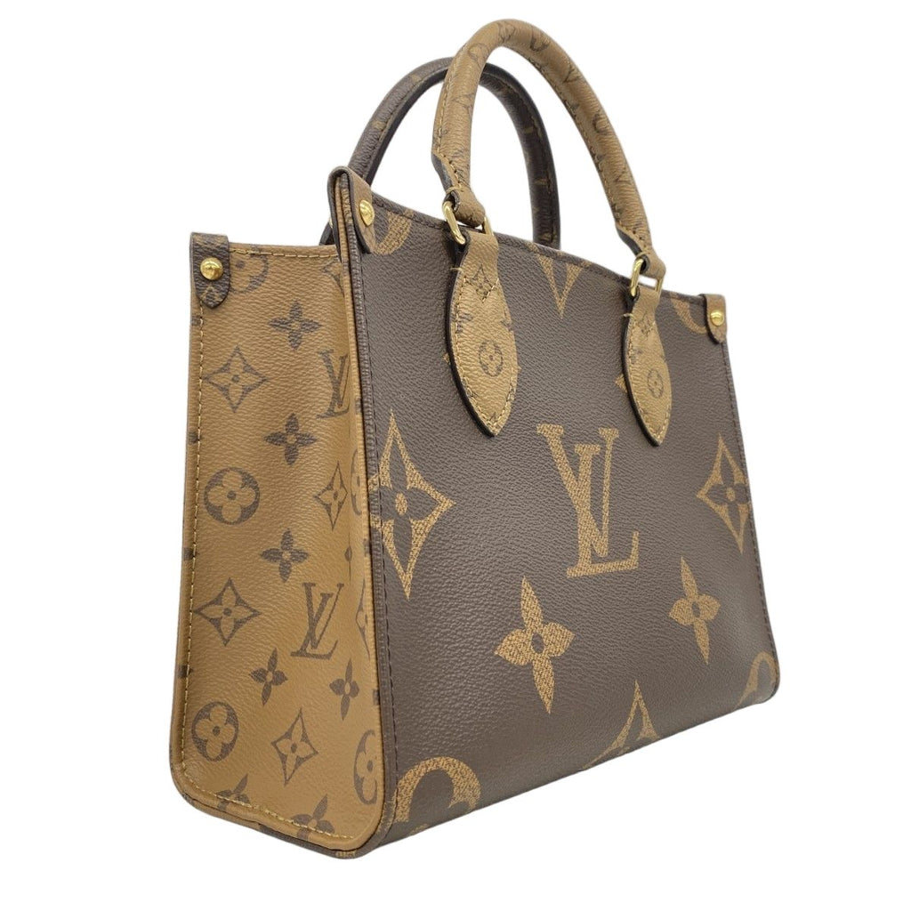 Louis Vuitton Handbag Monogram Giant Reverse On The Go PM Brown 2-Way — view 2