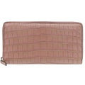Gucci Round Zipper Matte Croc Purple Long Wallet 1313