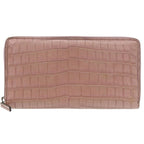 Gucci Round Zipper Matte Croc Purple Long Wallet 1313