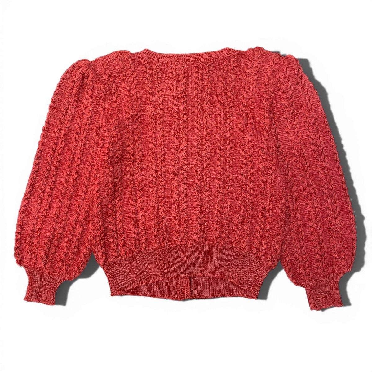 Dior Long Sleeve Booker Digan Puff Balloon M Red Cotton — view 3