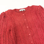 Dior Long Sleeve Booker Digan Puff Balloon M Red Cotton — view 5