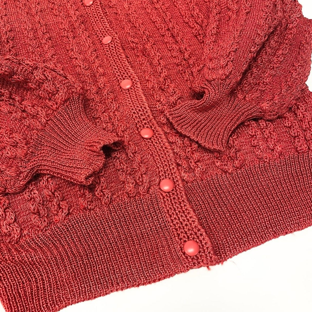 Dior Long Sleeve Booker Digan Puff Balloon M Red Cotton — view 6