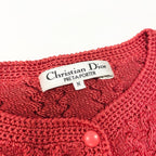 Dior Long Sleeve Booker Digan Puff Balloon M Red Cotton — view 8