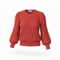 Dior Long Sleeve Booker Digan Puff Balloon M Red Cotton