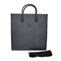 Gucci Tote Bag Interlocking G 2-Way Hand Black Shoulder Leather