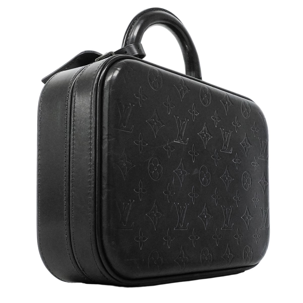 Louis Vuitton Handbag Monogram Glace Leather Valisette PM Noir — view 2