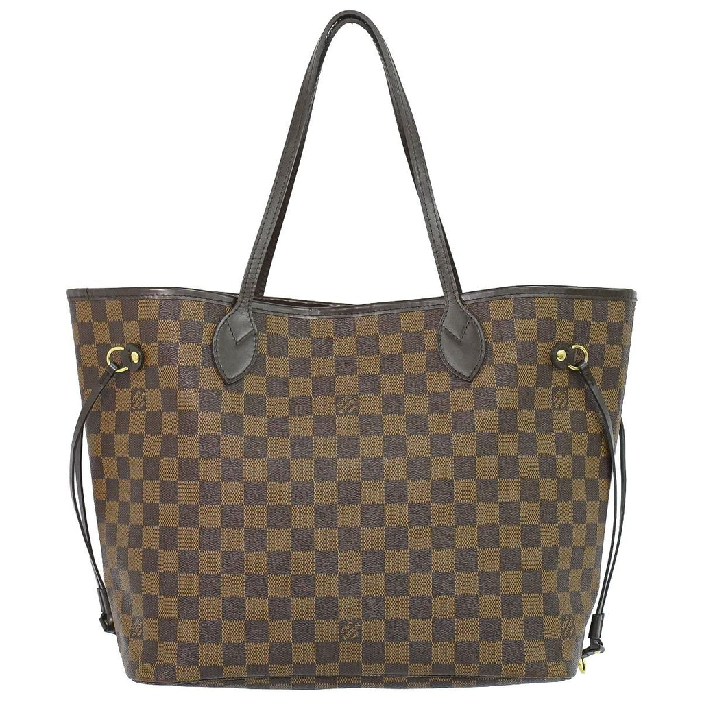 Louis Vuitton LV Neverfull MM Damier Ebene Tote Shoulder Bag Brown
