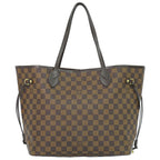 Louis Vuitton LV Neverfull MM Damier Ebene Tote Shoulder Bag Brown