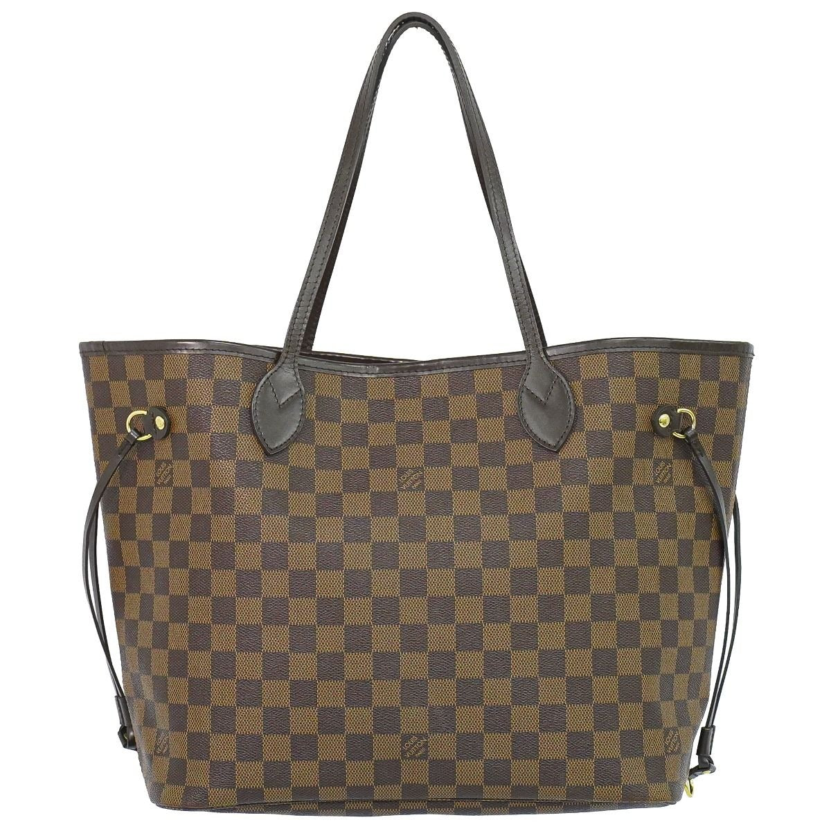 Louis Vuitton LV Neverfull MM Damier Ebene Tote Shoulder Bag Brown