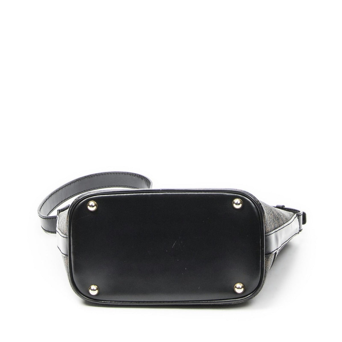 Celine Zip Shoulder Hobo Black Brown Macadam Canvas — view 6