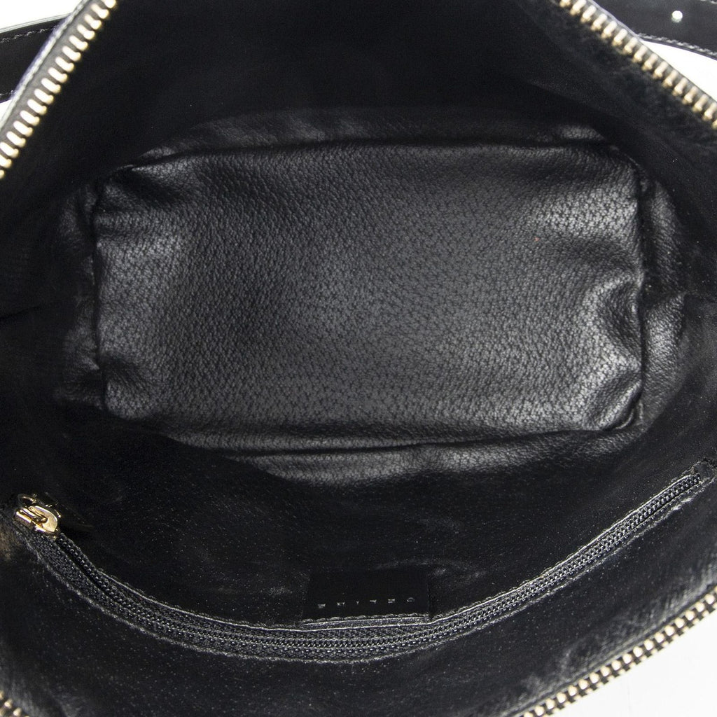 Celine Zip Shoulder Hobo Black Brown Macadam Canvas — view 9