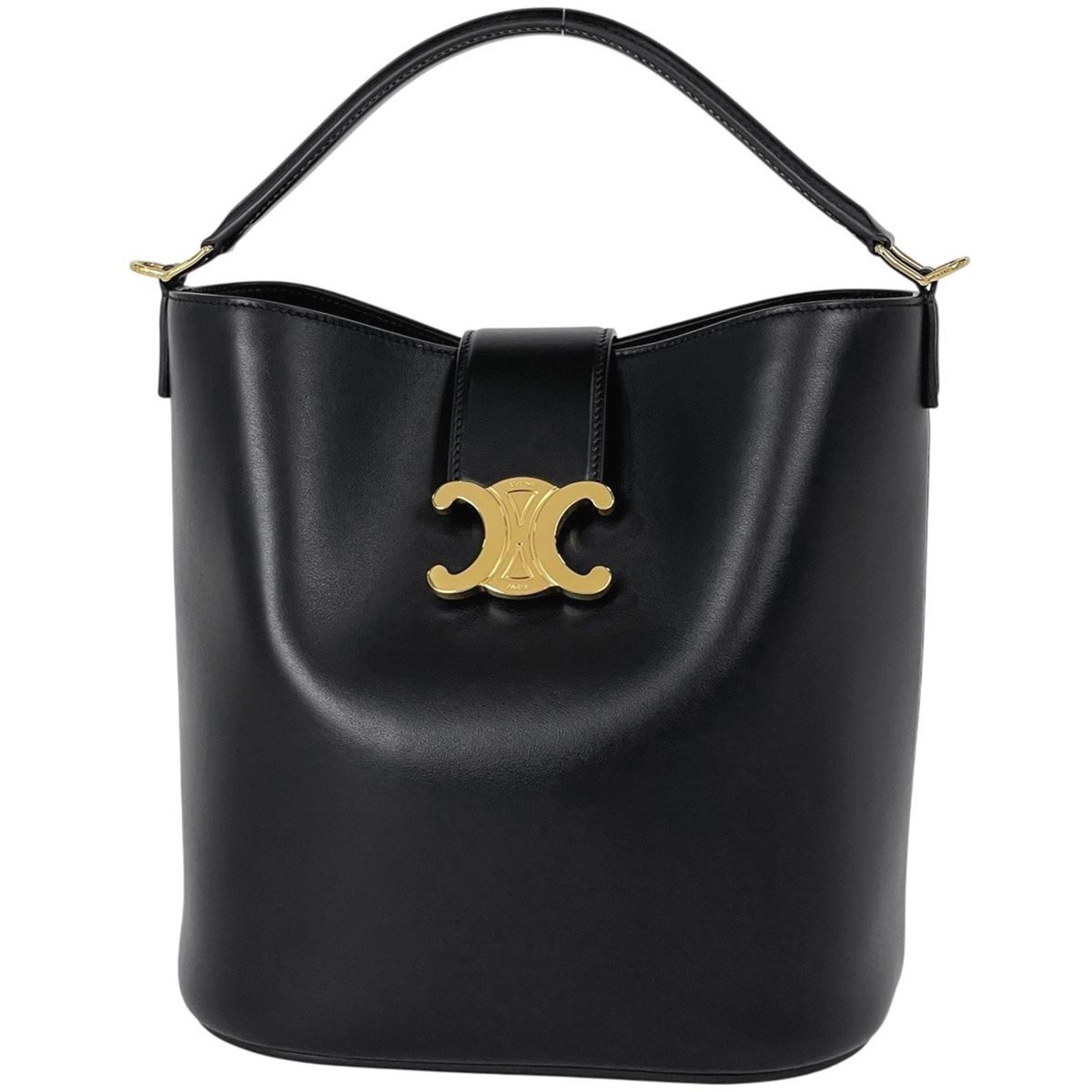 Celine Bucket Louis e 2-Way Triomphe Handbag Leather Black