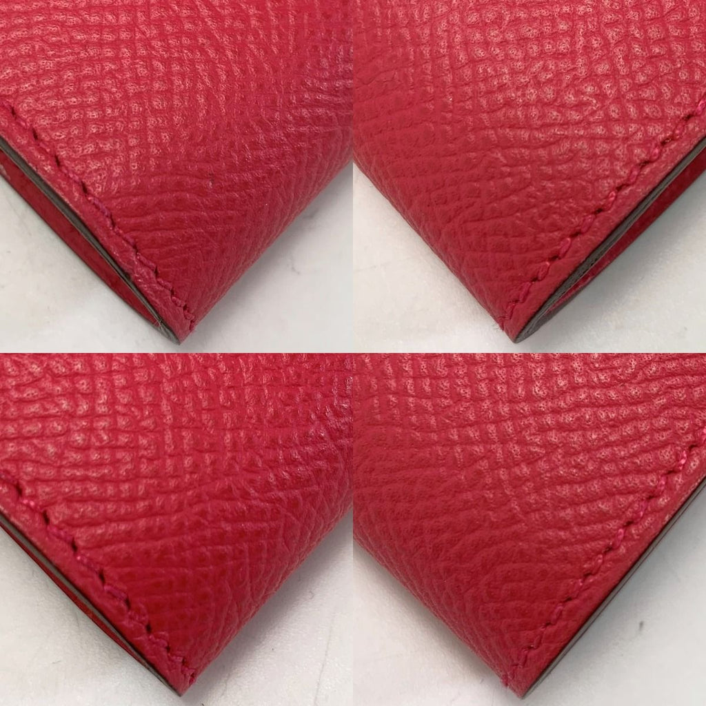 Hermes Kelly Vaux Epson a Engraved Rose Tyrian Long Wallet Silver — view 9