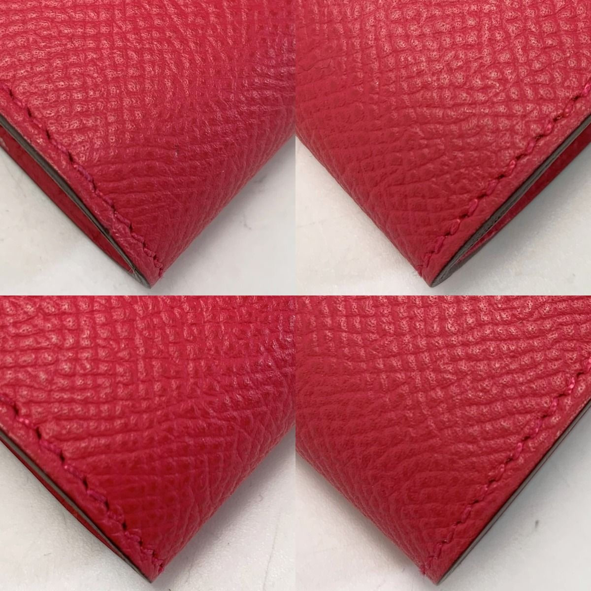 Hermes Kelly Vaux Epson a Engraved Rose Tyrian Long Wallet Silver — view 9