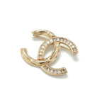Chanel Brooch Corsage Gold Coco Mark Rhinestone