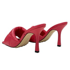Bottega Veneta Lido Sandals Shoes Leather Pink Intrecciato Mules — view 4