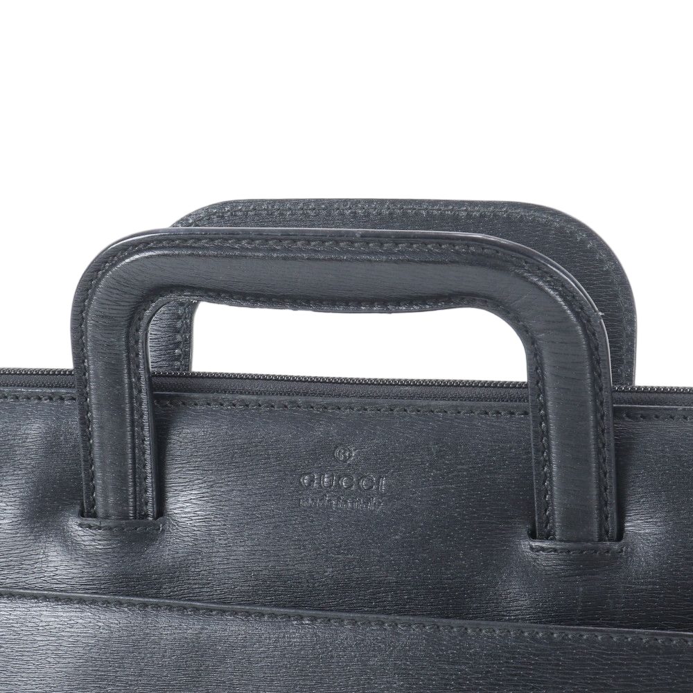 Gucci 015 Leather 2-Way Business Shoulder Document Briefcase Tote — view 2