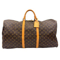 Louis Vuitton Keepall 60 Monogram Leather Brown Boston Bag Gold
