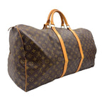 Louis Vuitton Keepall 60 Monogram Leather Brown Boston Bag Gold — view 2
