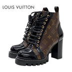 Louis Vuitton Star Trail Line Monogram Short Boots Ankle Lace Up Leather