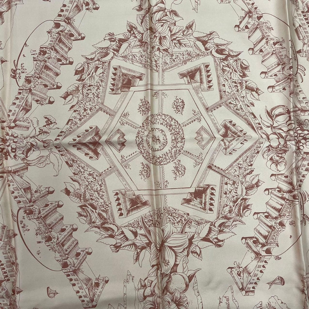 Hermes Scarf Carre 90 Silk Au Pays de Cocagne in Paradise Brown — view 7
