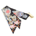 Hermes Twilly Odyss Ey Silk Scarf Black