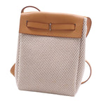Hermes Herbag TPM Natural Black Silver Toile Vache Shoulder Bag — view 2