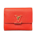 Louis Vuitton Taurillon Portefeuille Capucines XS Trifold Wallet Coral Tahiti