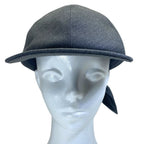 Dior Cap Hat Ribbon Logo Wool Gray