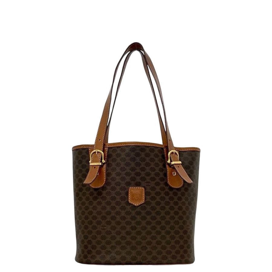 Celine Tote Brown Macadam Bucket Leather