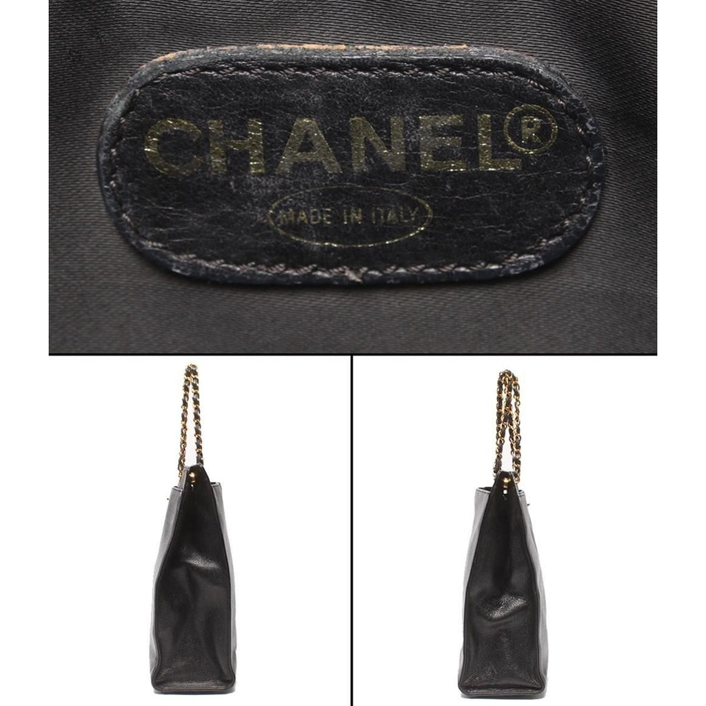 Chanel Chain Tote Gold No 5 Caviar Leather CC Logo — view 4