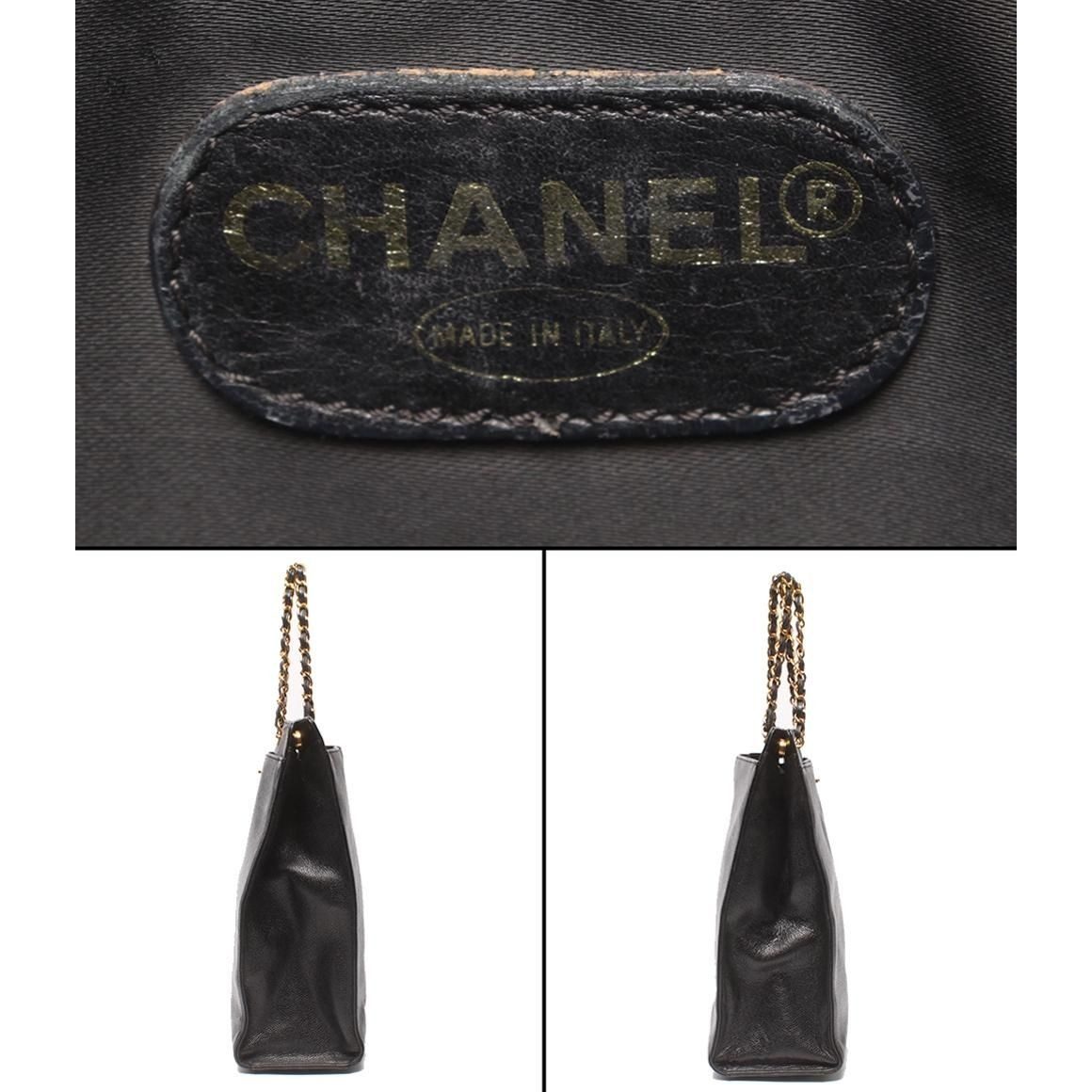 Chanel Chain Tote Gold No 5 Caviar Leather CC Logo — view 4