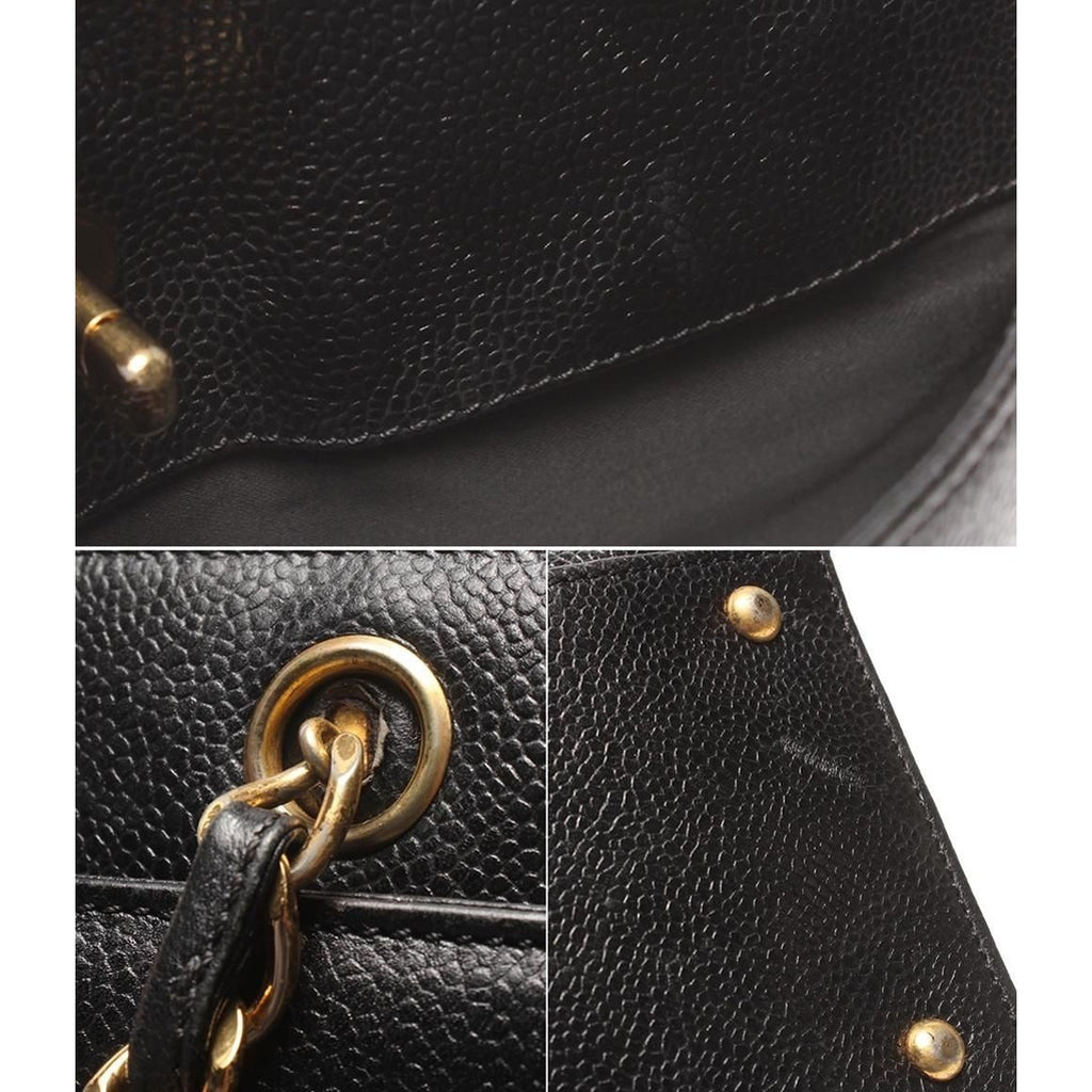 Chanel Chain Tote Gold No 5 Caviar Leather CC Logo — view 9