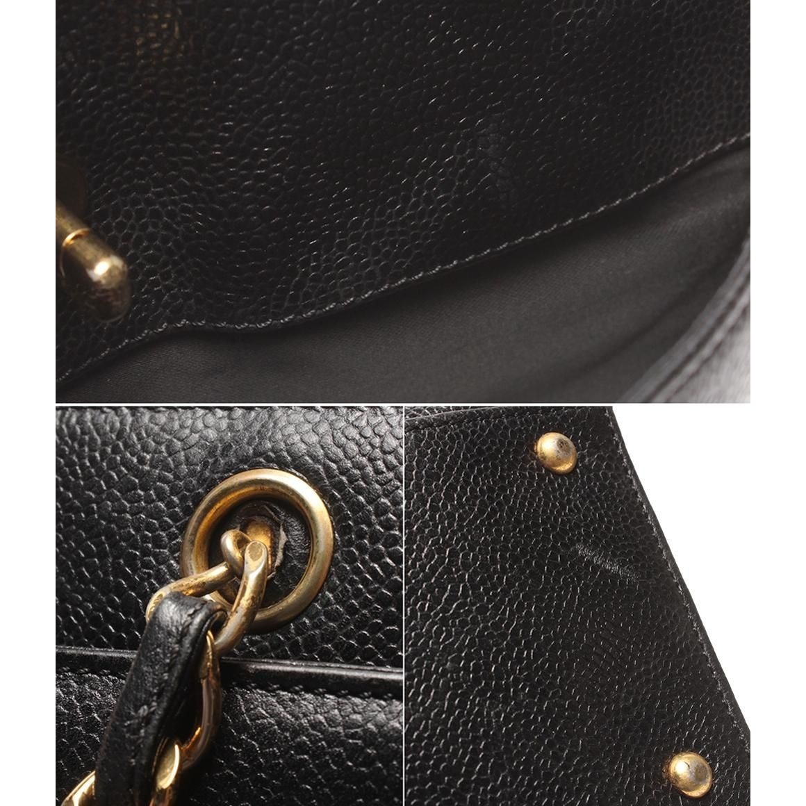 Chanel Chain Tote Gold No 5 Caviar Leather CC Logo — view 9
