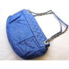 Chanel Shoulder Bag Leather Blue Quilted — view 2