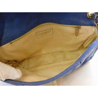 Chanel Shoulder Bag Leather Blue Quilted — view 3