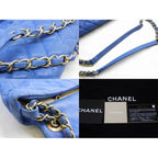 Chanel Shoulder Bag Leather Blue Quilted — view 5