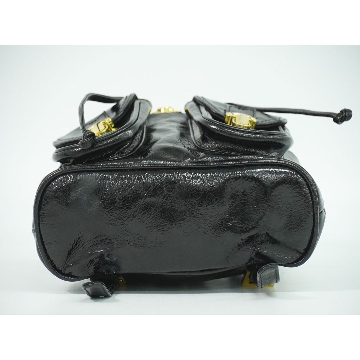 Fendi Patent Leather Backpack Black — view 3