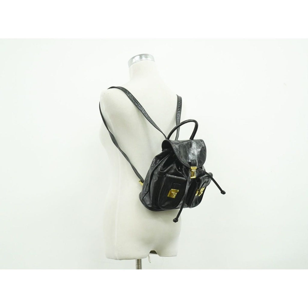 Fendi Patent Leather Backpack Black — view 6