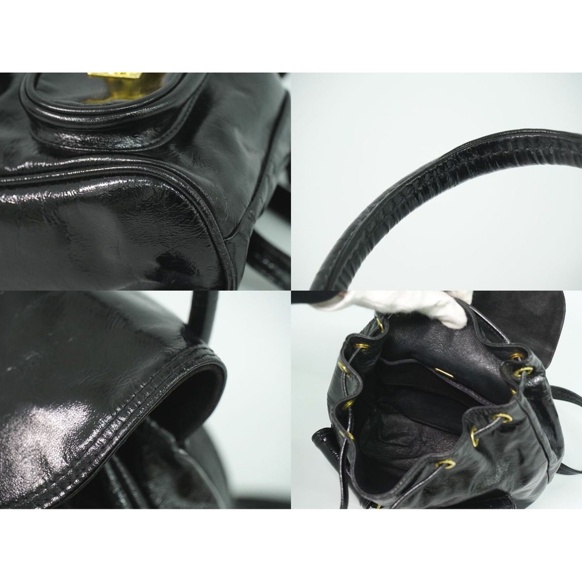 Fendi Patent Leather Backpack Black — view 8